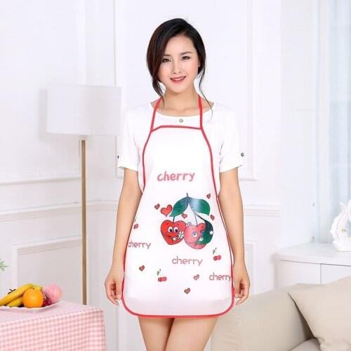 Portable multifunctional cartoon fruit waterproof apron for household kitchen