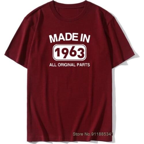 Made in 1963 Birthday Gift T-Shirt 58 Years Present funny Vintage Cotton TShirts Retro Print Daddy Grandad Man T-shirt