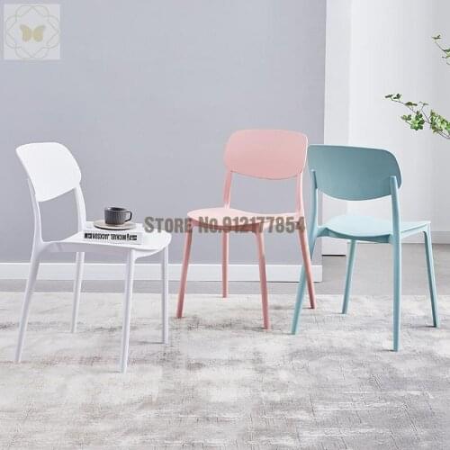 Nordic food household plastic modern minimalist restaurant macarons negotiating desk stool backrest net red makeup chair