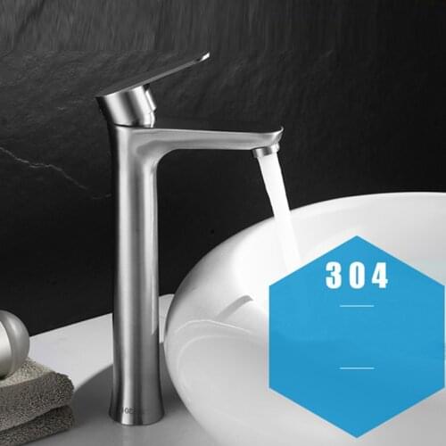 Sus304 stainless steel faucet for hot and cold water faucet small waist lavatory faucet washbasin faucet