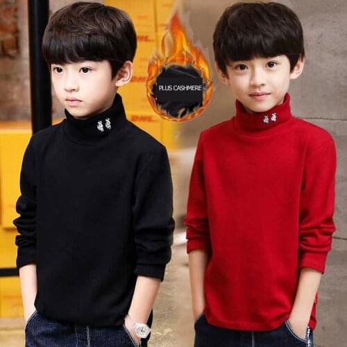 2021 Childrens Sweater High-neck Sweatshirts for Boys Clothes Girls Turtleneck Clothing Knitted Sweater for 4 6 8 10 11 12 Year