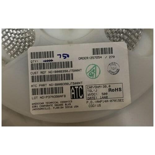 800B390JT500XT Chip high frequency capacitor ATC 3225 1210 39PF 500V