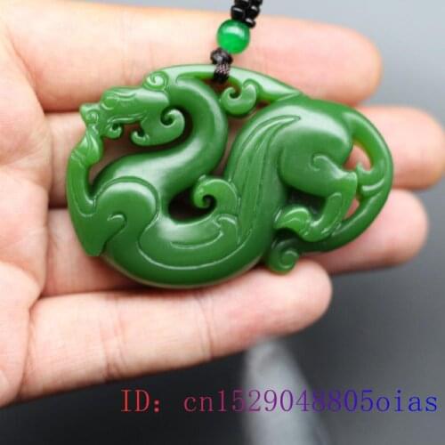 Green Jade Pixiu Pendant Amulet Jewelry Natural Necklace Charm Fashion Men Chinese Gifts Women Carved