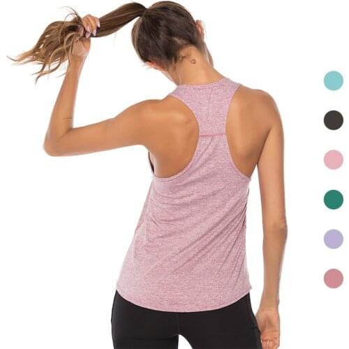 Women Sleeveless Racerback Yoga Shirts Sport Singlet Athletic Fitness Sport Tank Tops Workout Gym Running Training Pilates Vest