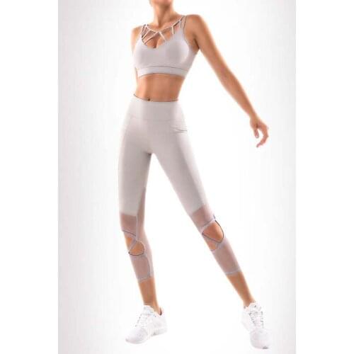 NORMOV Sexy Hollow Sets Women Seamless Solid Color Push Up Bras Two-Piece Set Fitness High Waist Pocket Patchwork Suits Woman