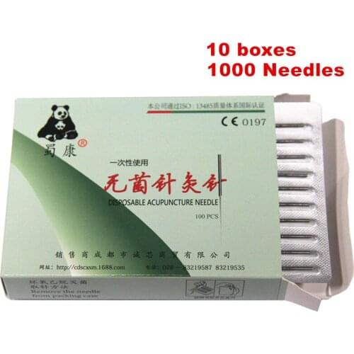 Sterile Acupuncture Needles1000 with Tube All Size Flat End Surgery Steel Acupuncture Beauty Massage Disposable Needle 10 Boxes