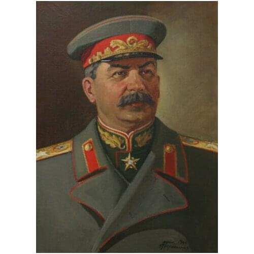 100% hand painted # TOP art oil painting --JOSEPH STALIN portrait painting-SOVIET Russia LEADER-Free shipping cost--36 " large