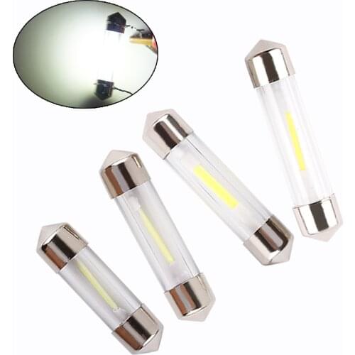 15PCS C5W COB Led Car Interior Bulbs 31mm 36mm 39mm 41mm Glass Lens Festoon Dome Reading Light Source 12V White Double Tip Lamp