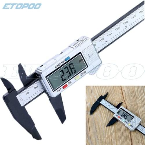 150 mm 6 inch Carbon Fiber Composite Vernier Electronic Digital Caliper Ruler measuring tools