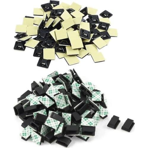 200 Pcs Self Adhesive Cable Tie Mount Base Holder, 100 Pcs 20X20X6Mm & 100 Pcs 13X10X5Mm