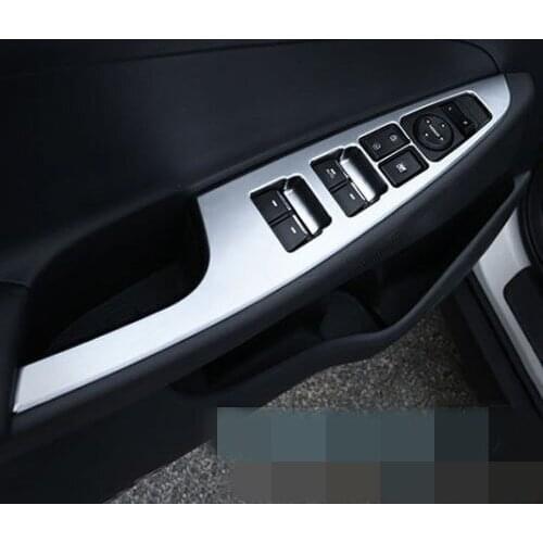 4PC FITFOR 2016 HYUNDAI TUCSON CHROME DOOR WINDOW SWITCH PANEL COVER TRIM BEZEL