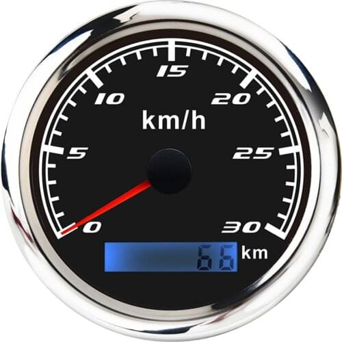 85mm Waterproof Pulse Signal Speedometer Gauge Backlight 0-30km/h Odometer