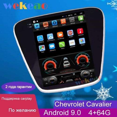 Wekeao Vertical Screen Tesla Style 10.4'' Android 9.0 Car Dvd Player Auto GPS Navigation Car Radio For Chevrolet Cavalier 2016