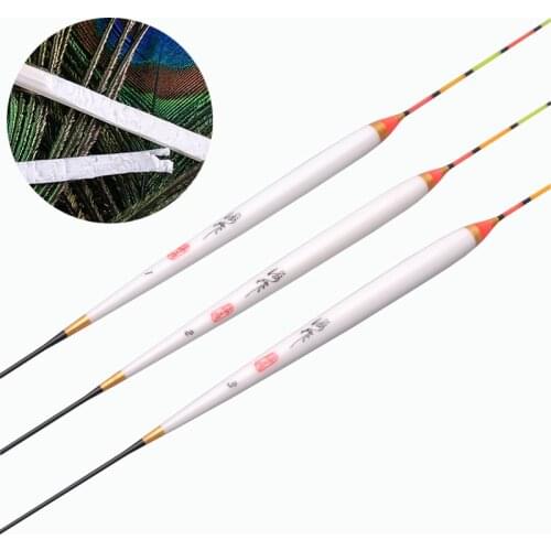 1 Piece Fresh Water Fishing Floats Peacock Feather Material Fishing Buoy Shallow Water Bobber Carp Fishing Tackle Accessories