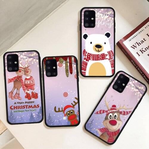 Merry christmas deer bear Phone Case For Samsung galaxy S 7 8 9 10 20 edge A 6 10 20 30 50 51 70 note 10 plus