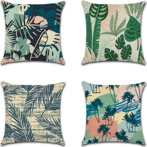 Sofa Decorative Cushion Cover Tropical Plant Leaf Pillow Pillowcase abstract leaf green leaf Throw Pillow Home Decor Pillowcover