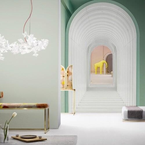 Nordic decorative TV sofa arch visual extension background wall mural bedroom living room customizable wallpaper papel DE parede