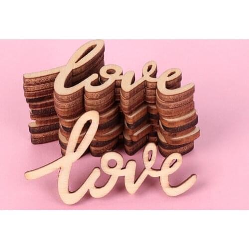 Hot 18pcs 55mm Rustic Wooden Love Letters Shabby Chic Craft Scrapbook Confetti Wedding Valentines Day Anniversary Table Decor