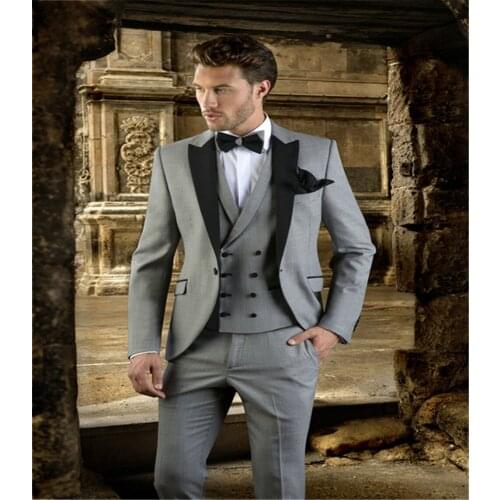 JELTONEWIN 2020 Latest Coat Pant Designs Light Grey Casual Men Suit Slim Fit 3 Piece Tuxedo Groom Wedding Suit Terno Masculino