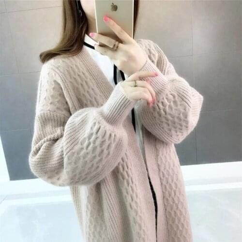 Fashion Women Cardigan Sweater spring Autumn New Korean Loose Mid-length Sarm Knitting Sweater Casual Cardigans Women Tops G242