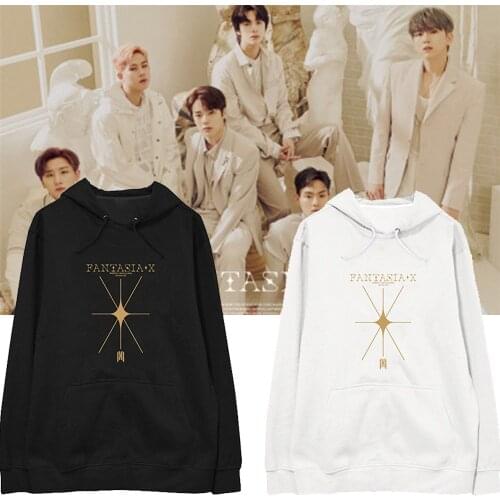 Korean Style Kpop Monsta X Fantasia X Album Same Printed Hoodies Unisex Pullover Tops Female Streetwear Hip Hop Harajuku Hoody