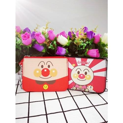 LISM Anpanman Anime Plush Card Holder PU Cartoon Credit ID Bags Zipper Coin Bus Card Wallet Kid Girls Gifts New
