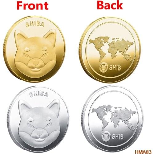 Metal Gold Plated Physical SHIBA SHIB Coin Souvenir Commemorative Coins Collectible Coins