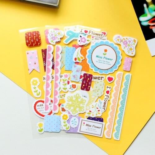 3 pcs/lot sweet lace paper stickers decoration decal sticker diy scrapbooking sealing sticker kawaii stationery