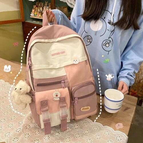 Cute Girl Trendy Backpack Women Large Capacity Kawaii School Backpacks for Teens Female Korean Waterproof Laptop Travel Bags New