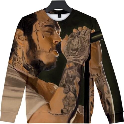 Post Malone Streetwear Hoodies men O-Neck Long Sleeves Cotton Leisure HIP HOP Harajuku Post Malone Sweatshirt Spring