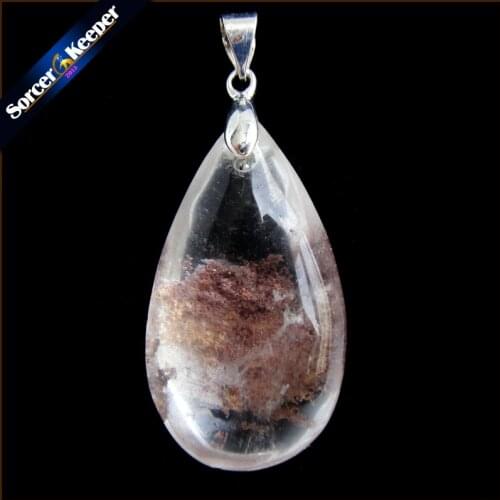 Real Natural Reiki Minerals Healing Green Phantom Quartz Crystal Necklace Pendant Birthday Party Gift for Jewelry Making IS633