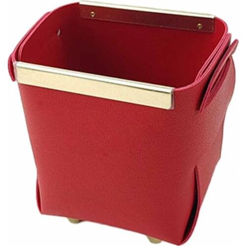 2021 New Collapsible Storage Box Easy Carry Faux Leather Widely Use Word Pattern Remote Control Sundries Basket for Home Black