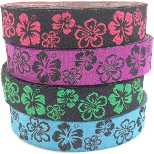 New 16mm 4 Colors 100% Polyester Flower Jacquard Ribbon DIY Pet Collar Decorated With Childrens Clothing AccessoriesNew