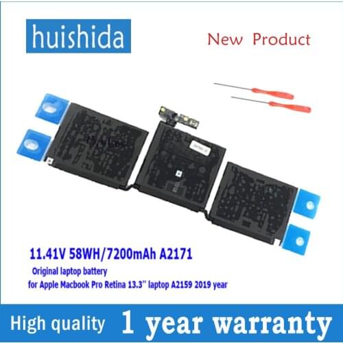 11,41 V 58WH A2171 new original laptop battery for APPLE Macbook Pro Retina 13,3 "A2159 2019 year series
