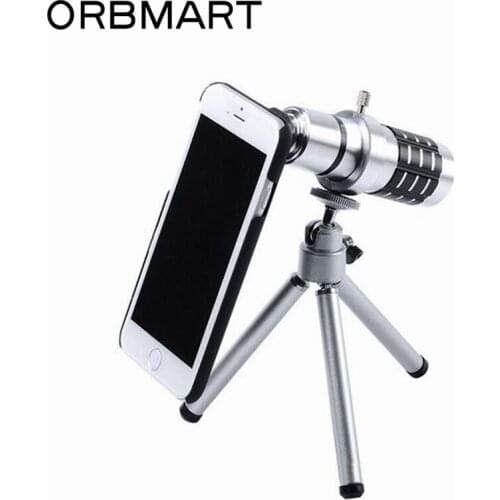 ORBMART 12X Optical Zoom Telescope Lens With Back Case Cover For Apple iPhone 7 7 Plus