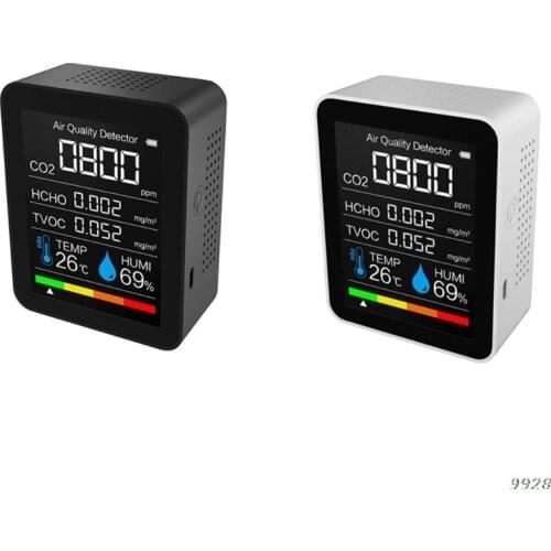 Portable TVOC CO2 Meter Digital Temperature Humidity Sensor Tester Air Quality Monitor Carbon Dioxide Formaldehyde Detector