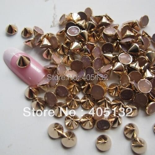 RC-157-1 Free Shipping Wholesale 200pcs/bag Gold Metal Spike Stud Nail Art Decoration Cellphone Decoration