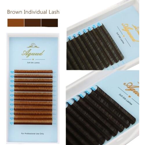 Brown Eyelash Extension Brown Light Brown Dark Brown Color Individual Eyelash Colour Eyelashes Russian Volume Silk Lashes
