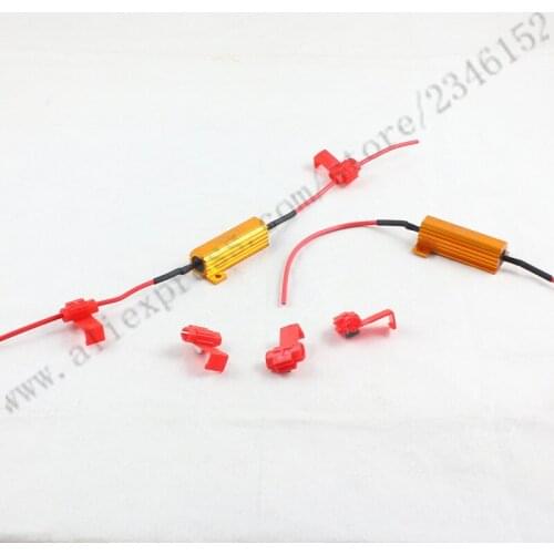 Rockeybright 50W 6Ohm Load Resistors for LED Light Bulbs 50W 6 ohm Load Resistor Fix LED Bulb Fast Hyper Flash Turn Signal Blink