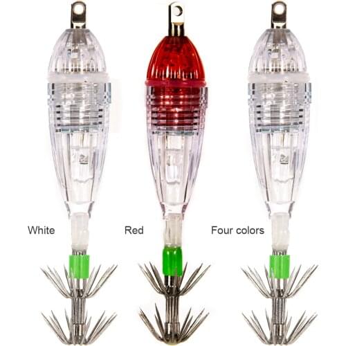 Button Battery Operated LED Light Fishing Lure Bait Lamp Squid Hook Light