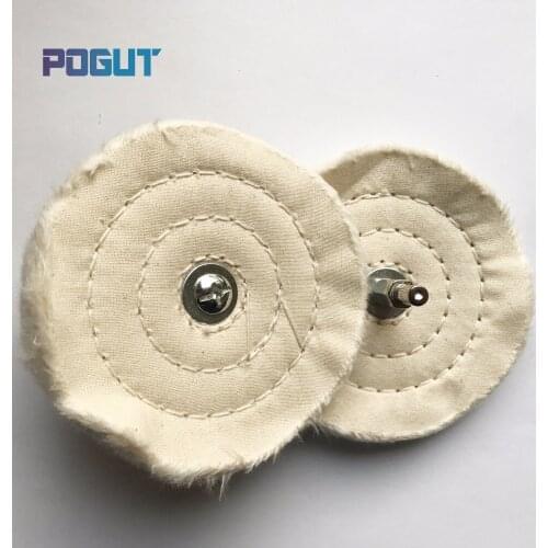 2pcs 100*6mm Shaft Mounted Cloth Buffing Wheel Mop for Jade Agate Jewelry Polishing