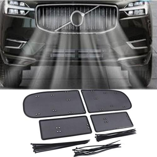 Stainless steel front grille plug-in anti-insect anti-trash net cover decoration suitable For Volvo XC60 2018 2019 2020 black