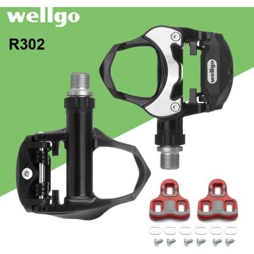 Wellgo R302 Ultralight Road Bike MTB Bicycle Pedals All-alloy Cr Mo Steel Bearing Self-locking Clipless Bicicleta Pedal Cleats