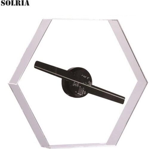 Wifi Hologram Projector 3D 60H Hexagonal Light Advertising Display LED Fan Bluetooth Holographic Player with Acyrlic Cover