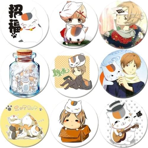 Japanese Anime Brooch Natsume Yuujinchou Book of Friends Cat Teacher Cosplay Badge Backpacks Button Clothes Women Gift XM