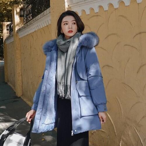 Women Winter Cotton Liner Thick Warm Jacket Girls Loose Parkas Large Fur Collar Coats Female Thicken Outerwear Ladies Clothing