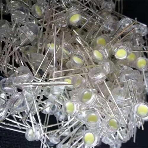 1000pcs/lot white 5mm F5 straw hat LED lamp beads super bright 6-7LM big core chip Light emitting diodes (leds) for DIY lights