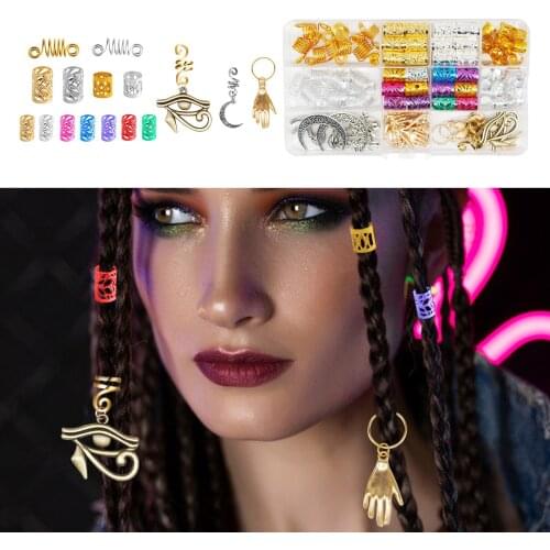 111Pcs/Set Colors Mixed Hair Braid Cuff Rings Hair Accessory Hair Extension Decor for Hair Extension Hair Braid Cuff Dreadlocks
