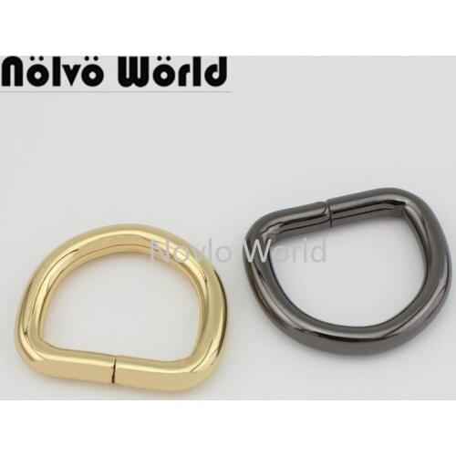 Nolvo World 5-20-100pcs 4 colors inner 25*22mm 1 inch 5.0 line metal D ring opened buckles for purse bag crafts