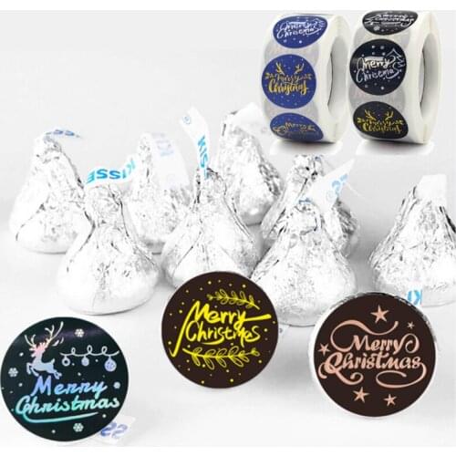 500Pcs Round Paper Labels Adhesive Christmas Stickers Candy Bag Flower Gift Cake Boxes and Packaging Sticker Wedding Decoration
